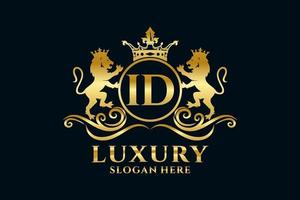 Anfangs-ID-Löwe königliche Luxus-Logo-Vorlage in Vektorgrafiken für luxuriöse Branding-Projekte und andere Vektorillustrationen. vektor