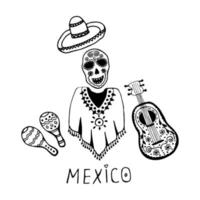 mexikanische symbole, niedliche clipart vektor