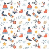 Winter Musterdesign mit Mützen und Schals. Vektor-Illustration vektor