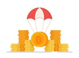 Vektor Stock Illustration von Bitcoin. Gold-Bitcoin-Vektor. Virtuelles Geld.