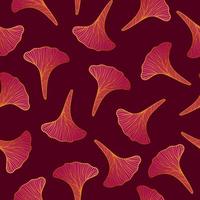 nahtlose Blümchenmuster mit Ginkgo-Blatt. Botanische Stoffdruckvorlage. vektorumriss handgezeichnete rosa illustration. vektor