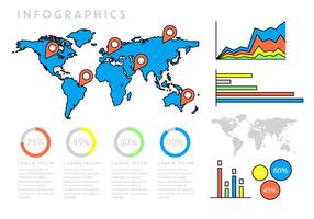 Infografiken mit Weltkarte vektor