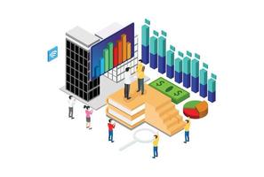 modernes isometrisches geschäft für präsentationsillustrationen, webbanner, geeignet für diagramme, infografiken, buchillustrationen, spielobjekte und andere grafikbezogene objekte vektor