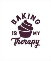 Backen ist mein Therapielogo-T-Shirt-Design vektor