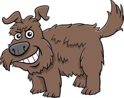 tecknad serie rolig lurvig brun hund komisk djur- karaktär vektor