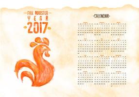 Gratis kalender 2017 Akvarell Vector