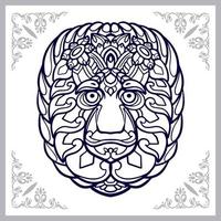 Affenkopf-Mandala-Kunst isoliert auf weißem Hintergrund vektor