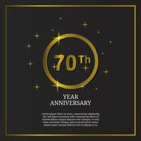 70:e årsdag firande ikon typ logotyp i lyx guld Färg vektor