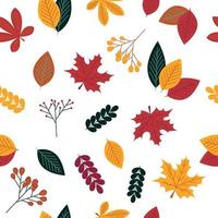 Herbstlaub nahtlose Muster auf weißem Hintergrund. Vektor-Illustration. vektor