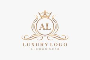 första al brev kunglig lyx logotyp mall i vektor konst för restaurang, kungligheter, boutique, Kafé, hotell, heraldisk, Smycken, mode och Övrig vektor illustration.