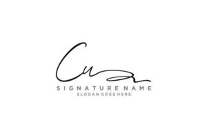 första cu brev signatur logotyp mall elegant design logotyp tecken symbol mall vektor ikon