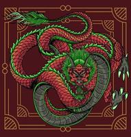 monster drake kinesisk vektor detaljerad illustration