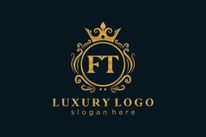 första med brev kunglig lyx logotyp mall i vektor konst för restaurang, kungligheter, boutique, Kafé, hotell, heraldisk, Smycken, mode och Övrig vektor illustration.