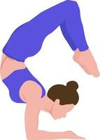 yoga-zeitkonzept, schöne frau, die yoga-übungsvektorillustration tut. gesundes lebensstilkonzept vektor