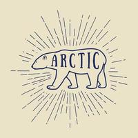 Vintager arktischer weißer Bär mit Slogan. Vektor-Illustration vektor