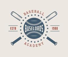 vintage baseball sport logo, emblem, abzeichen, marke, etikett. einfarbiger grafischer Illustrationsvektor vektor