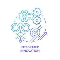 Symbol für integriertes Innovationskonzept mit blauem Farbverlauf. Zukunft des Innovationsmanagementaspekts abstrakte Idee dünne Linie Illustration. Lösungen entwickeln. isolierte Umrisszeichnung. vektor