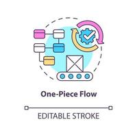 One-Piece-Flow-Konzept-Symbol. kontinuierliche Produktion. Lean-Manufacturing-Prinzip abstrakte Idee dünne Linie Illustration. isolierte Umrisszeichnung. editierbarer Strich. vektor