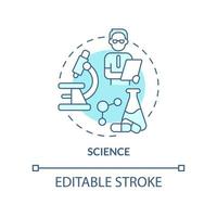 Symbol für das türkisfarbene Konzept der Wissenschaft. wissen Erklärungen. soziale Institution abstrakte Idee dünne Linie Illustration. isolierte Umrisszeichnung. editierbarer Strich. vektor