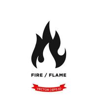 flamma ikon i trendig platt design, brand ikon vektor