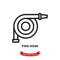 Feuerwehrschlauch-Symbol im trendigen Flachdesign vektor