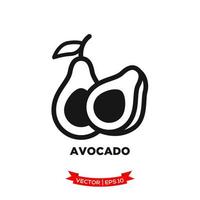 avokado illustration ikon vektor logotyp mall i treny platt design