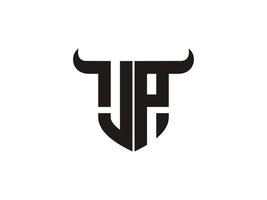 anfängliches jp-bull-logo-design. vektor