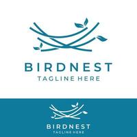 fåglar bo hipster logotyp kreativ design vektor illustration mall.
