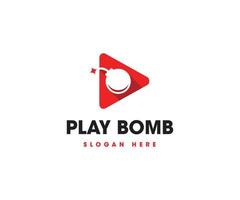 Bombenlogo spielen vektor