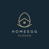 Vorlage für das Design des Home-Logos. tolles Nest mit Ei-Logo vektor