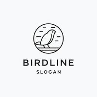 Vogel-Logo-Design mit Strichzeichnungen auf weißem Hintergrund vektor