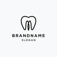 brev m dental logotyp ikon vektor mall
