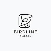 Vogel-Logo-Design mit Strichzeichnungen auf weißem Hintergrund vektor