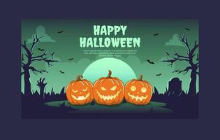 halloween baner mall, skrämmande natt bakgrund vektor