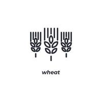 Vektor-Zeichen-Weizen-Symbol ist auf einem weißen Hintergrund isoliert. Symbolfarbe editierbar. vektor