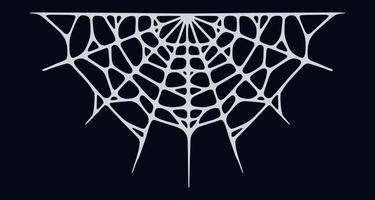 Spindel webb isolerat på svart bakgrund. läskigt halloween spindelnät. vektor illustration