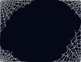 Spindel webb korberar isolerat på svart bakgrund. ram med halloween spindelväv. vektor illustration