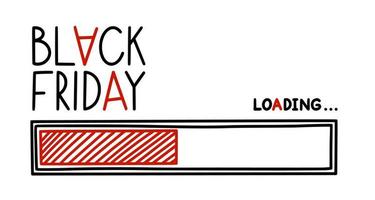schwarzer freitag ladebalken. Infografik-Designelement mit Status des Verkaufsstarts. hand gezeichnete vektorillustration vektor