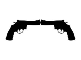 silhuett av dubbel- pistol, pistol för logotyp, piktogram, hemsida eller grafisk design element. vektor illustration