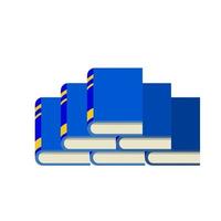 Stapel Bücher. Lesen und Bildung. ein Schul- und Hochschulelement. Pyramide aus blauen Buchumschlägen vektor