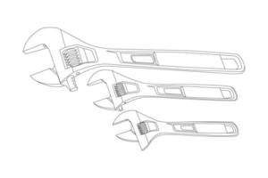reparatur- und bauwerkzeuge strichzeichnungen. Werkzeuge Symbollinie Kunstillustration. minimalistisches, trendiges, zeitgemäßes Design, perfekt für Wandkunst, Drucke, soziale Medien, Poster, Einladungen, Branding vektor
