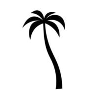 schwarze Silhouette einer Palme. einfache Abbildung. Symbol für tropischen Sommer vektor