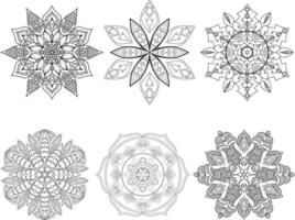 einfache mandala-farbseitenillustration vektor