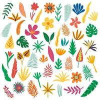niedliche handgezeichnete Blumen-Cliparts-Sammlung. Blumenelemente gesetzt vektor