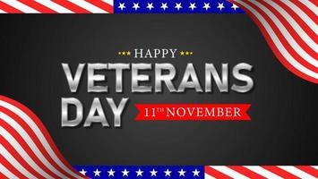 veterans day hintergrund, banner, grußkarte und banner mit amerikanischer flagge und sternen vektor