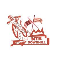 Mountainbike-Downhill-Logo-Design-Vektor vektor