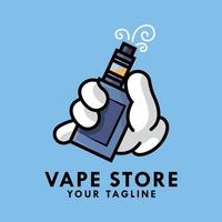 hand är innehav vape mod tecknad serie logotyp design vektor