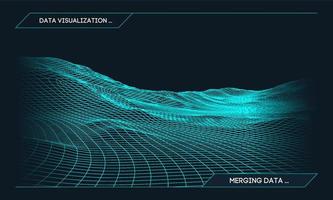 abstrakt vektor trådmodell landskap bakgrund. cyberrymden rutnät. 3d teknologi trådmodell vektor illustration. digital trådmodell landskap för presentationer .