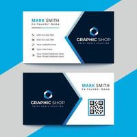 professionell elegant blå ,vit och svart modern företag kort design vektor