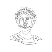 vektorillustration der antiken griechischen statue gezeichnet im linienkunststil vektor